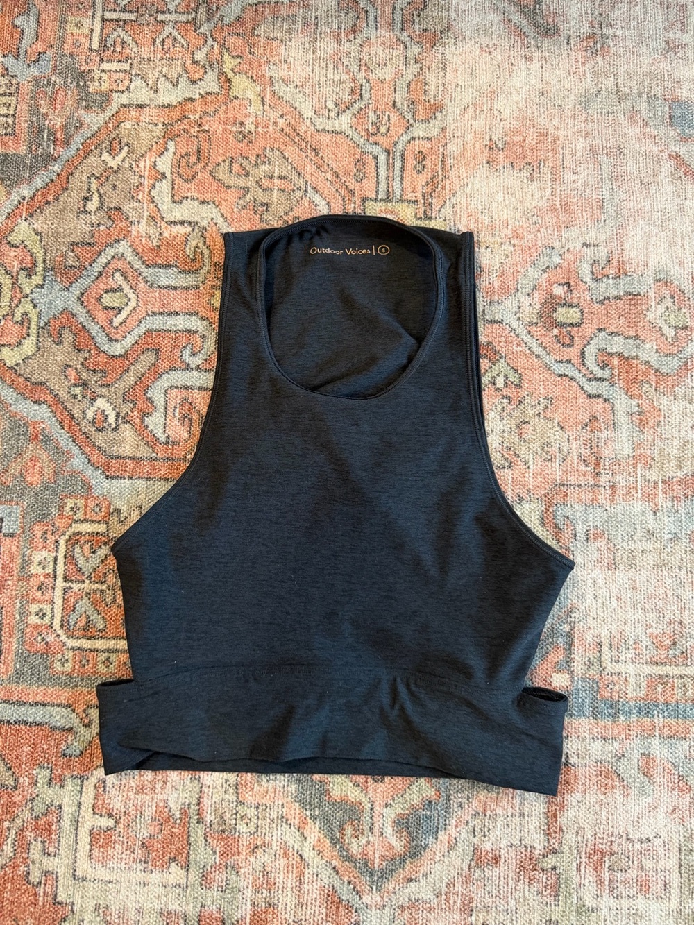 Outdoor Voices Charcoal High-Neck Sports Crop